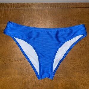 Cupshe Ribbed Bikini Bottom - Small - Blue